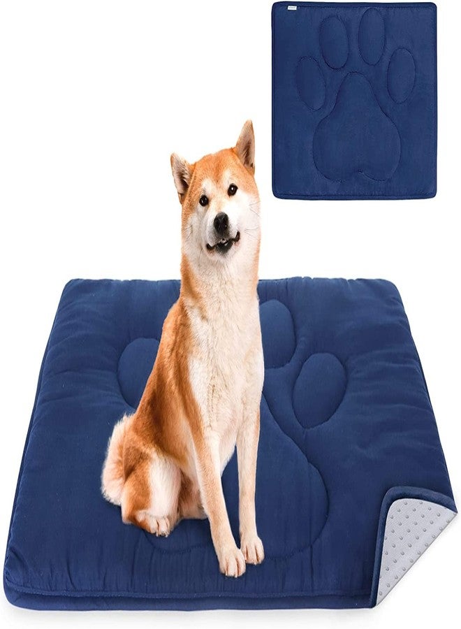 Coldwind Dog Crate Pad(23"x 36"),Washable Crate Mat with Anti-Slip Bottom, Dog Mats for Sleeping, Breathable Kennel Pad,Dark Colored to Hide Stains, Navy - Image 1